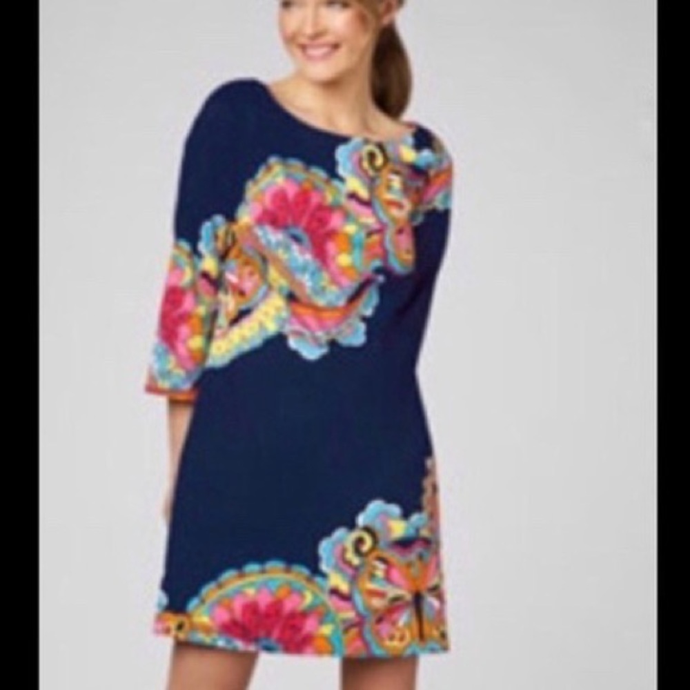 Lilly Pulitzer Navy Optical Confusion Shauna Tunic Dress Size 4